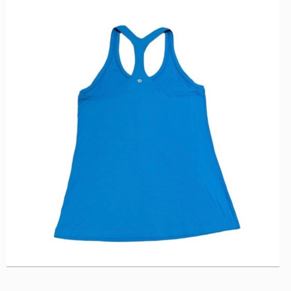 Dark turquoise blue classic lululemon t strap tank. Size 8.